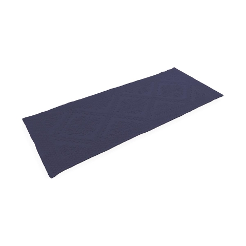 Elegant Blue Cotton Non-Slip Bath Rug 60x150cm Lukas Promotion