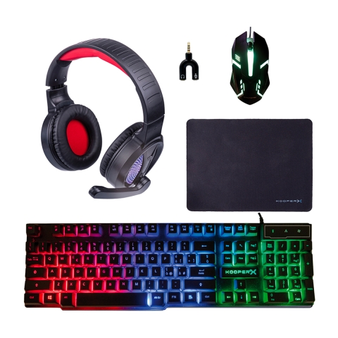 5-in-1 Gamer Combo: Keyboard, Headset, Mouse, Mouse Pad, and Adapter Milao Promotion