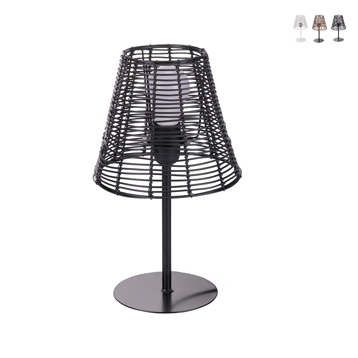 Sayura Rattan Effect Desk Table Lamp