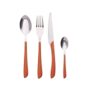 24-Piece Stainless Steel Cutlery Set with Colored Handles Louvre Cheap