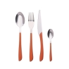 24-Piece Stainless Steel Cutlery Set with Colored Handles Louvre Cheap