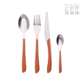 24-Piece Stainless Steel Cutlery Set with Colored Handles Louvre Promotion