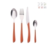 24-Piece Stainless Steel Cutlery Set with Colored Handles Louvre Promotion