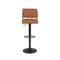 Set of 2 Teyama Bar Stools, Swivel, Faux Leather, Industrial Style On Sale