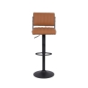 Set of 2 Teyama Bar Stools, Swivel, Faux Leather, Industrial Style On Sale