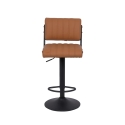Set of 2 Teyama Bar Stools, Swivel, Faux Leather, Industrial Style Discounts