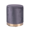 Set of 2 Velvet-Effect Fabric Footstools with Gold Base - Ilduma 