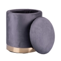 Set of 2 Velvet-Effect Fabric Footstools with Gold Base - Ilduma Characteristics