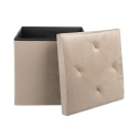 Yushka Velvet-Effect Multi-Purpose Square Storage Ottoman 38x38cm On Sale