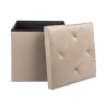 Yushka Velvet-Effect Multi-Purpose Square Storage Ottoman 38x38cm On Sale