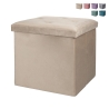 Yushka Velvet-Effect Multi-Purpose Square Storage Ottoman 38x38cm Promotion