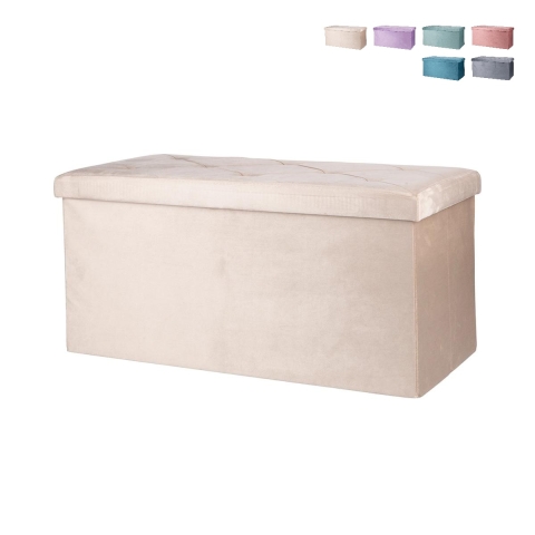 Makino Velvet Effect Multi-Purpose Storage Bench 76x37.5x38cm Promotion
