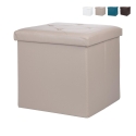 Zilkov Multi-Purpose Square Storage Pouf 38x38xH38cm Promotion