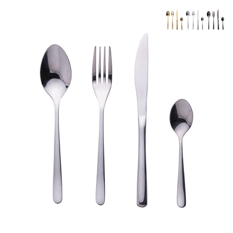 Alyson 24-Piece Stainless Steel Cutlery Set, 18/0, Polished Finish Promotion
