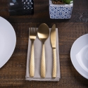 16-Piece Satin Finish Stainless Steel Cutlery Set with Hammered Handle Harlem Discounts