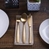 16-Piece Satin Finish Stainless Steel Cutlery Set with Hammered Handle Harlem Discounts