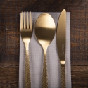 16-Piece Satin Finish Stainless Steel Cutlery Set with Hammered Handle Harlem Sale