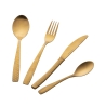 16-Piece Satin Finish Stainless Steel Cutlery Set with Hammered Handle Harlem Offers