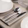 24-Piece Polished Stainless Steel Cutlery Set with Hammered Handle Harlem On Sale