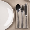 24-Piece Polished Stainless Steel Cutlery Set with Hammered Handle Harlem Bulk Discounts