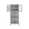 Shabby Chic Display Cabinet with 2 Glass Doors and 5 Drawers - Valencia Offers