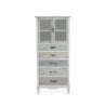 Shabby Chic Display Cabinet with 2 Glass Doors and 5 Drawers - Valencia On Sale