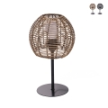 Table Lamp with Rattan-Effect Woven Shade Tashik Promotion