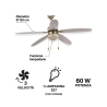 Windy Ceiling Fan with Light, 5 Blades, Reverse Function Offers