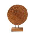 Handcrafted Teak Wood Ethnic Decorative Sculpture Coin Promotion