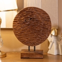 Handcrafted Teak Wood Ethnic Decorative Sculpture Coin On Sale
