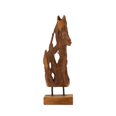 Handcrafted Decorative Teak Wood Sculpture, Ethnic Style Rakat Promotion