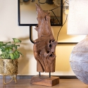 Handcrafted Ethnic Teak Wood Decorative Sculpture Akar On Sale