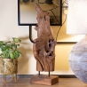 Handcrafted Ethnic Teak Wood Decorative Sculpture Akar On Sale