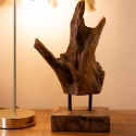 Hand-Carved Taka Ethnic Style Teak Wood Sculpture On Sale