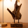 Hand-Carved Taka Ethnic Style Teak Wood Sculpture On Sale