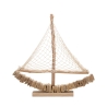 Wooden Sailboat Sculpture with Fabric Net 45x45x7cm Enok Discounts