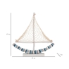 Wooden Sailboat Sculpture with Fabric Net 45x45x7cm Enok Cost