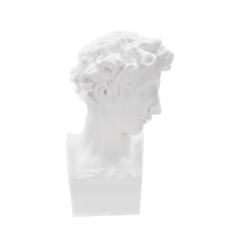 White Resin Decorative Sculpture Figurine, Male Face Enea Promotion