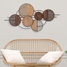 Boho Chic Wood and Metal Decorative Wall Panel 134x69cm Woody On Sale