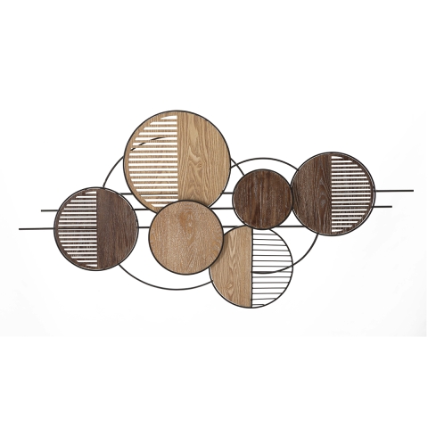 Boho Chic Wood and Metal Decorative Wall Panel 134x69cm Woody Promotion