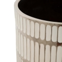 Set of 2 White Ceramic Vases with Silver Accents - Ray Discounts