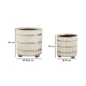 Set of 2 White Ceramic Vases with Silver Accents - Ray Catalog
