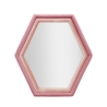 Modern Hexagonal Wall Mirror with Pink Velvet Frame Tony Promotion