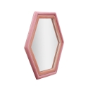Modern Hexagonal Wall Mirror with Pink Velvet Frame Tony Offers