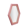Modern Hexagonal Wall Mirror with Pink Velvet Frame Tony Offers