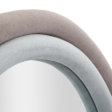 Oval Wall Mirror with Gray Velvet Frame 90x60x4cm Antony Sale