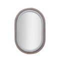 Oval Wall Mirror with Gray Velvet Frame 90x60x4cm Antony Promotion