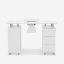 Manicure Table for Beautician with Extractor, Wheels, 3 Drawers, White Mango Offers