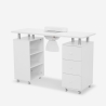 Manicure Table for Beautician with Extractor, Wheels, 3 Drawers, White Mango Discounts