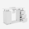 Manicure Table for Beautician with Extractor, Wheels, 3 Drawers, White Mango Sale